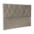 Cabeceira Estofada Cama  King 195 Cm Alana Suede Bege Escuro