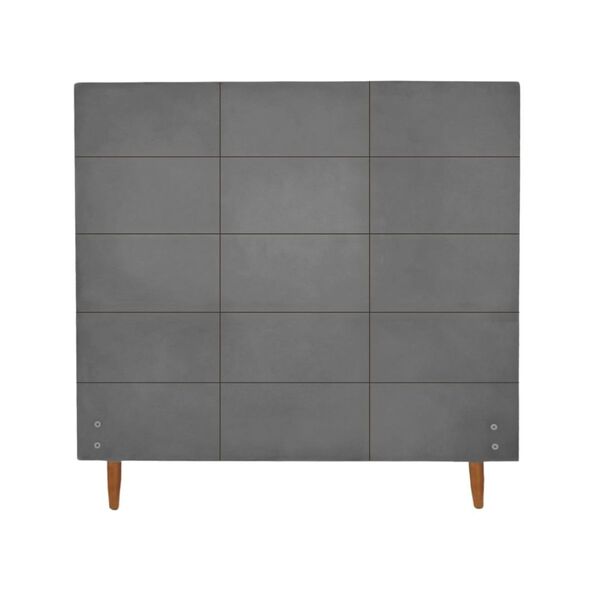 Cabeceira Estofada Cama Box 120 Cm Raissa Suede Grafite