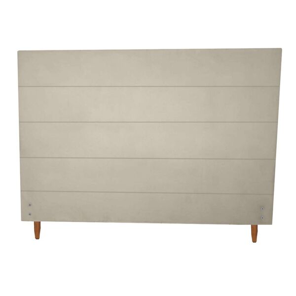 Cabeceira Estofada Cama Box Casal 138 Cm Helena Suede Bege