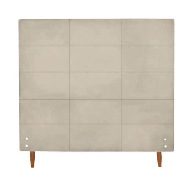 Cabeceira Estofada Cama Box Casal 138 Cm Raissa Suede Bege