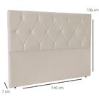 Cabeceira Estofada Cama Box Casal 140 Cm Alana Suede Bege