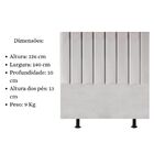 Cabeceira Estofada Cama Box Casal 140 Cm Alice Suede Cinza Cl