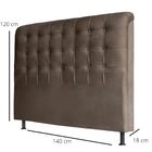 Cabeceira Estofada Cama Box Casal 140 Cm Alice Suede Marrom