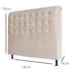 Cabeceira Estofada Cama Box Casal 140 Cm Alice Veludo Bege