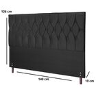 Cabeceira Estofada Cama Box Casal 140 Cm Allana Suede Preto
