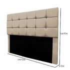 Cabeceira Estofada Cama Box Casal 140 Cm Ananda  Suede Bege