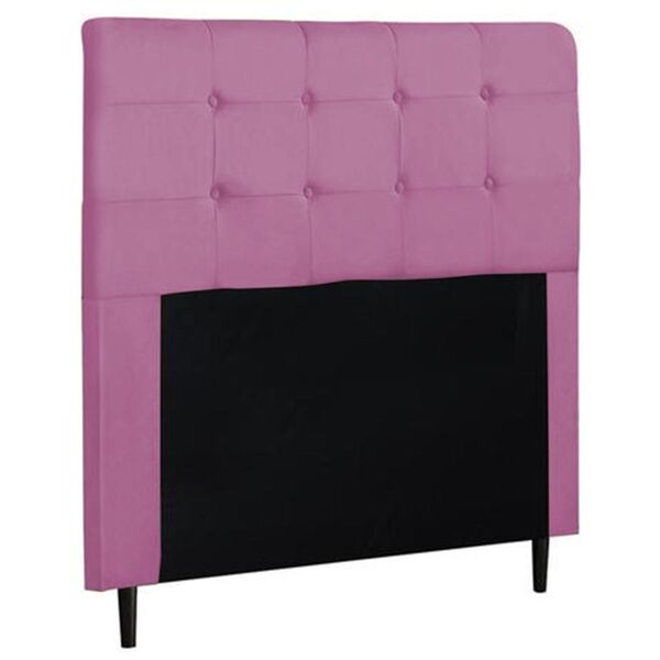 Cabeceira Estofada Cama Box Casal 140 Cm Ariadne Suede Rosa