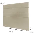 Cabeceira Estofada Cama Box Casal 140 Cm Bela Veludo Bege
