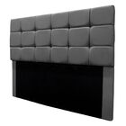 Cabeceira Estofada Cama Box Casal 140 Cm Bianca Suede Cinza