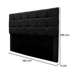 Cabeceira Estofada Cama Box Casal 140 Cm Bianca Suede Preto