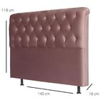 Cabeceira Estofada Cama Box Casal 140 Cm Bianca Veludo Rose