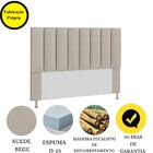 Cabeceira Estofada Cama Box Casal 140 Cm Carla Suede Bege