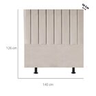 Cabeceira Estofada Cama Box Casal 140 Cm Carla Suede Bege