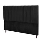 Cabeceira Estofada Cama Box Casal 140 Cm Chiara Suede Preto