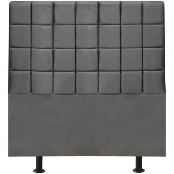 Cabeceira Estofada Cama Box Casal 140 Cm Clara Linho Cinza