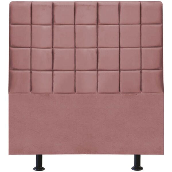 Cabeceira Estofada Cama Box Casal 140 Cm Clara Suede Rosê