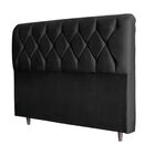 Cabeceira Estofada Cama Box Casal 140 Cm Diana Corino Preto