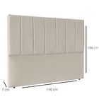 Cabeceira Estofada Cama Box Casal 140 Cm Greta Suede Bege