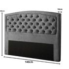 Cabeceira Estofada Cama Box Casal 140 Cm Jade Suede Cinza