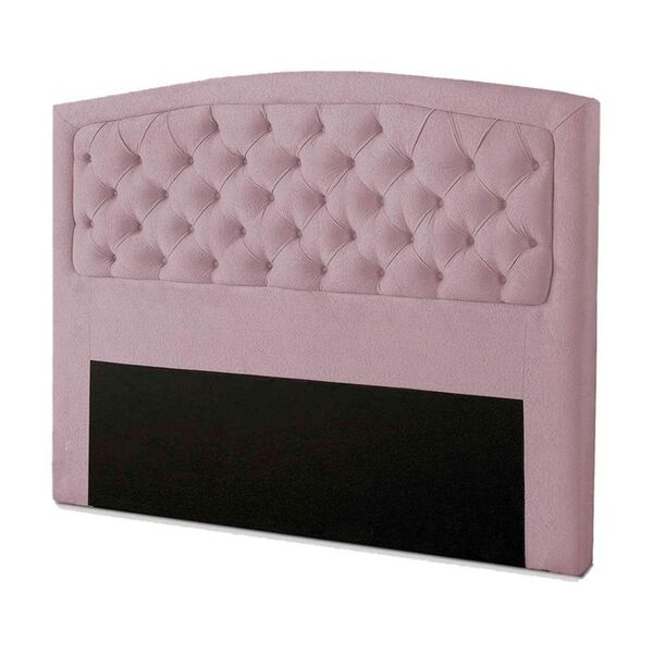 Cabeceira Estofada Cama Box Casal 140 Cm Jade Suede Rosê