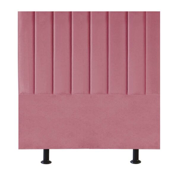 Cabeceira Estofada Cama Box Casal 140 Cm Karla Suede Rosa