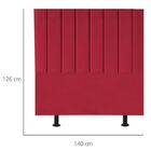 Cabeceira Estofada Cama Box Casal 140 Cm Karla Suede Vermelho