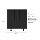 Cabeceira Estofada Cama Box Casal 140 Cm Karla Veludo Preto