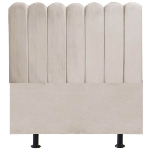 Cabeceira Estofada Cama Box Casal 140 Cm Maitê Linho Bege
