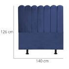 Cabeceira Estofada Cama Box Casal 140 Cm Maitê Suede Azul Mar