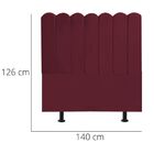 Cabeceira Estofada Cama Box Casal 140 Cm Maitê Suede Bordô