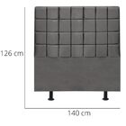 Cabeceira Estofada Cama Box Casal 140 Cm Mariana Linho Cinza