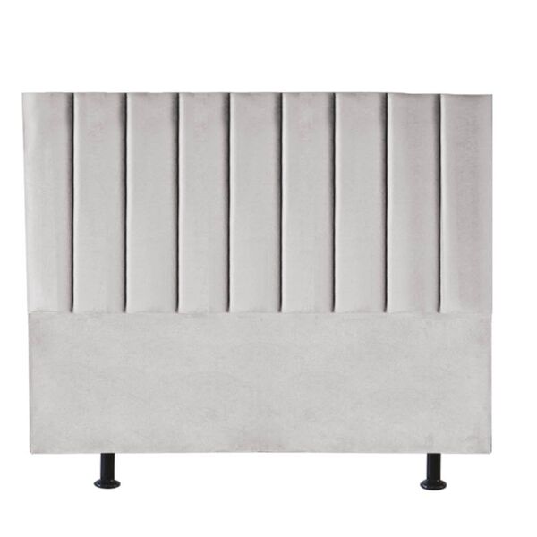 Cabeceira Estofada Cama Box Casal 140 Cm Mavie Suede Cinza Cl