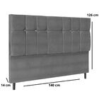 Cabeceira Estofada Cama Box Casal 140 Cm Opala Suede Cinza