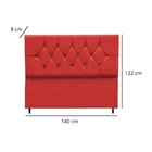 Cabeceira Estofada Cama Box Casal 140 Cm Suede Ayla Vermelho