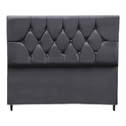 Cabeceira Estofada Cama Box Casal 140 Cm Suede Dubai Cinza Es