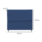 Cabeceira Estofada Cama Box Casal 140 Cm Suede Nina Azul Mari