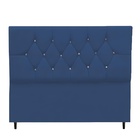 Cabeceira Estofada Cama Box Casal 140 Cm Suede Nina Azul Mari
