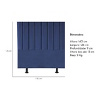 Cabeceira Estofada Cama Box Casal 140 Cm Taís Veludo Azul Mar