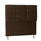 Cabeceira Estofada Cama Box Casal 140 Cm Tóquio Suede Marrom