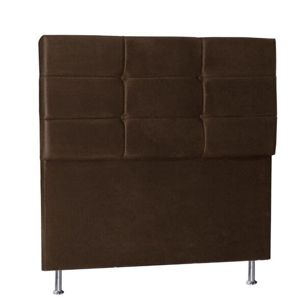 Cabeceira Estofada Cama Box Casal 140 Cm Tóquio Suede Marrom