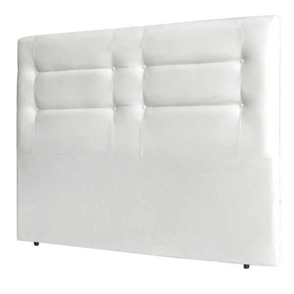 Cabeceira Estofada Cama Box Casal 140 Cm Zoe Corino Branco