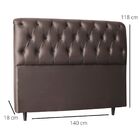 Cabeceira Estofada Cama Box Casal 140cm Bianca Veludo Marrom