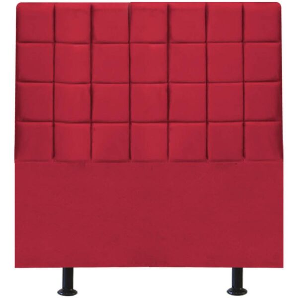 Cabeceira Estofada Cama Box Casal 140cm Clara Suede Vermelho