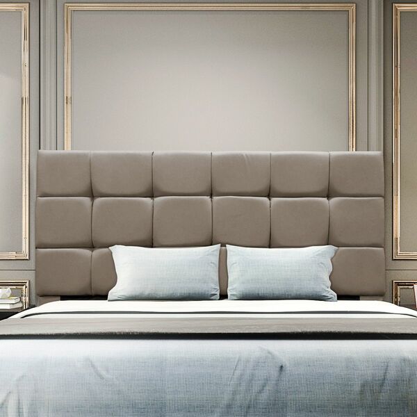 Cabeceira Estofada Cama Box Casal 160 Cm Ananda  Suede Cappuc