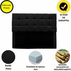 Cabeceira Estofada Cama Box Casal 160 Cm Clara Suede Preto