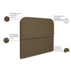 Cabeceira Estofada Cama Box Casal Alana 140cm Linho Marrom