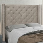 Cabeceira Estofada Cama Box Casal Alteza 140cm Linho Rústico