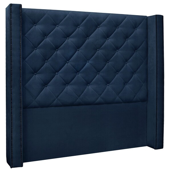 Cabeceira Estofada Cama Box Casal Alteza 140cm Suede Azul...