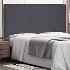 Cabeceira Estofada Cama Box Casal Aquilla 140cm Suede Cinza -