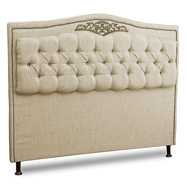 Cabeceira Estofada Cama Box Casal Belize 140cm Linho Areia -